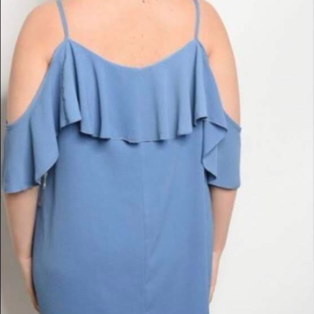 Light blue knee length dress